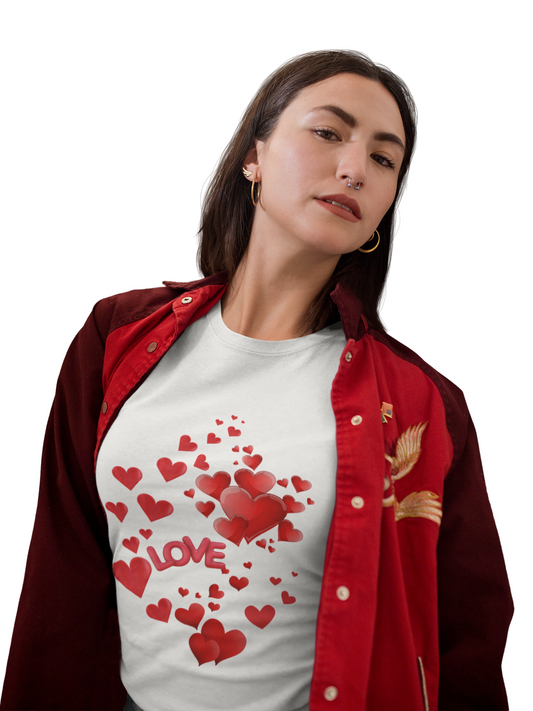 Love Hearts Unisex Heavy Cotton Tee for Valentine's Day