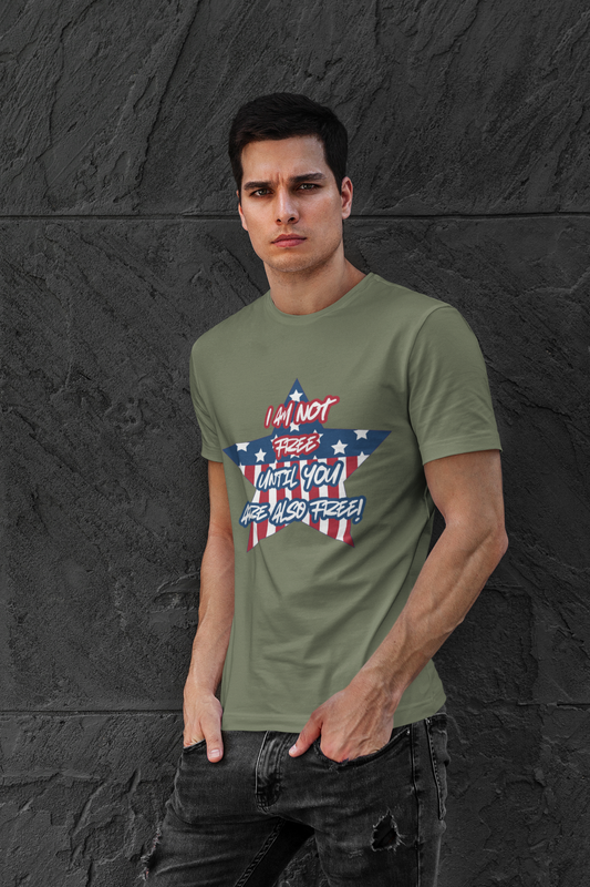 Patriotic Unisex Heavy Cotton Tee - Freedom Stars Design