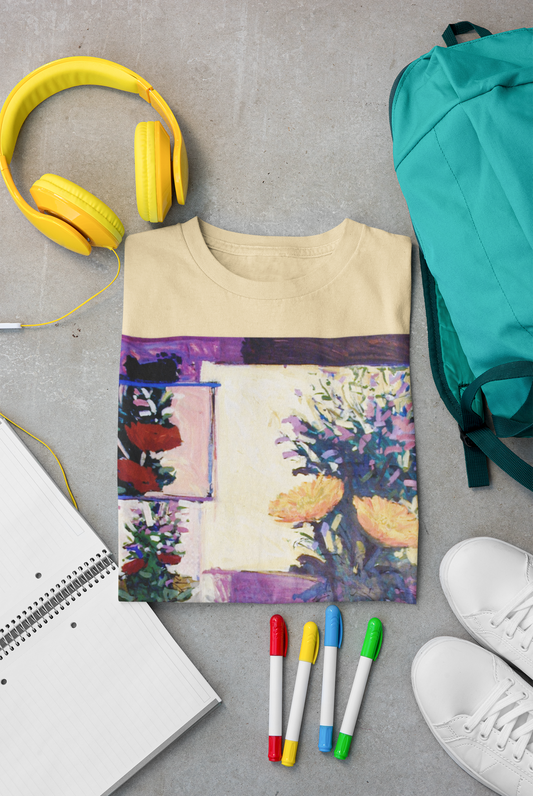 Artistic Floral Unisex Heavy Cotton Tee - Vibrant Nature Inspired Design