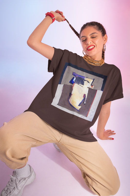 Abstract Art Unisex Heavy Cotton Tee - Modern Artistic Layered Design