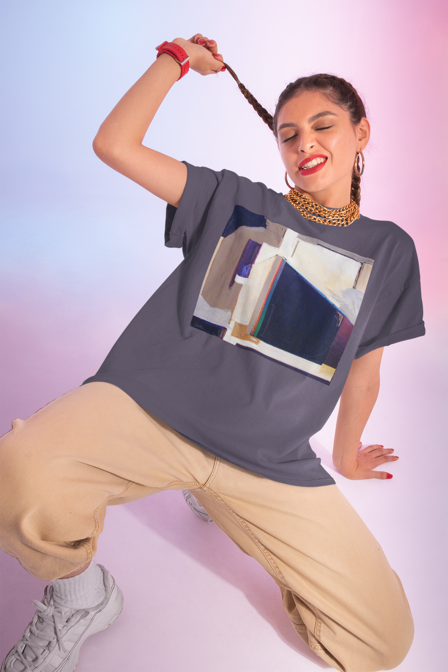 Abstract Art Unisex Heavy Cotton Tee - Trendy Graphic T-Shirt for Everyday Wear