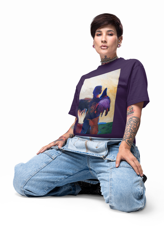 Artistic Unisex Heavy Cotton Tee - Unique Abstract Design