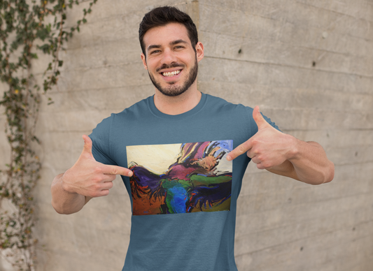 Artistic Unisex Heavy Cotton Tee – Colorful Abstract Design