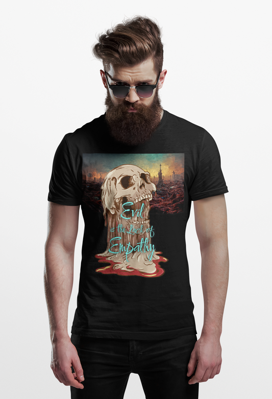 Skull Inspired Unisex Heavy Cotton Tee - "Evil and the Beauty of Empathy" Graphic Tee