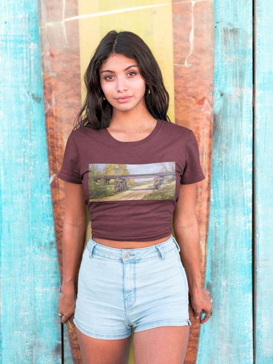 Artistic Cotton Tee – Vintage Landscape Print