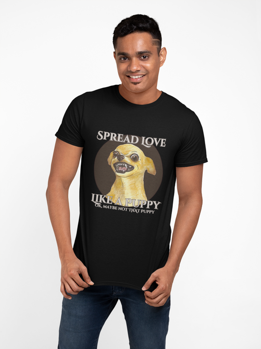 Funny Dog Quote Unisex Heavy Cotton Tee - Spread Love Like a Puppy
