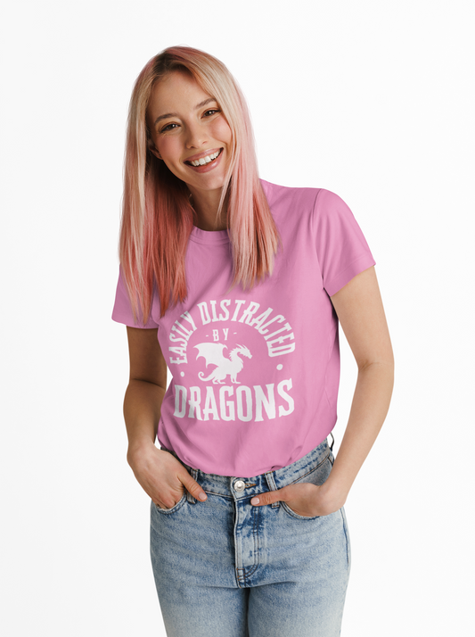Easily Distracted by Dragons Unisex Heavy Cotton Tee