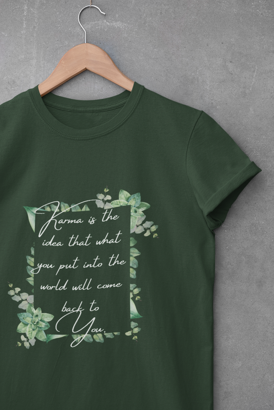 Inspirational Unisex Heavy Cotton Tee - 'What You Put into the World Will Come Back to You'