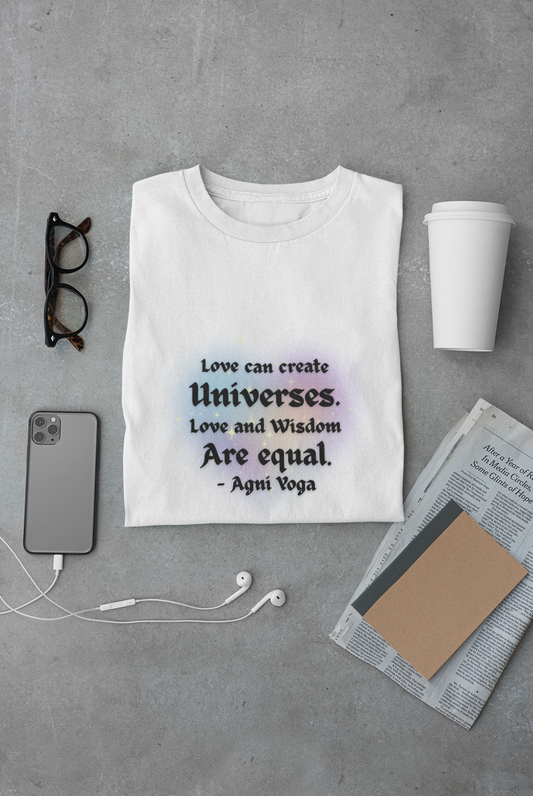 Inspirational Unisex Heavy Cotton Tee - "Love Can Create Universes"