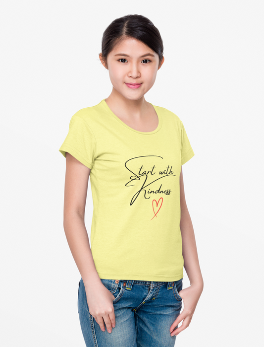 Start with Kindness Unisex Heavy Cotton Tee - Inspirational Shirt for Everyday Wear