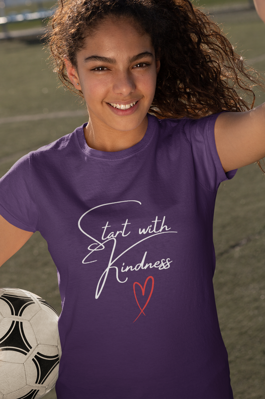 Unisex Heavy Cotton Tee - 'Start with Kindness' Inspirational T-Shirt