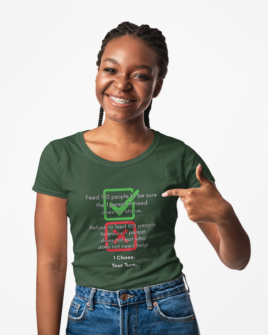 Unisex Heavy Cotton Tee - "I Chose. Your Turn." Graphic Tee for Charity Supporters