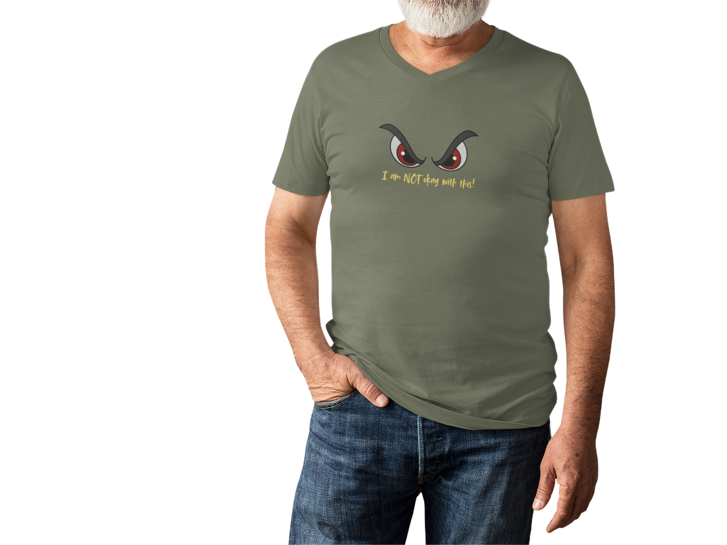 Funny Unisex Heavy Cotton Tee - "I’m not okay with this!"