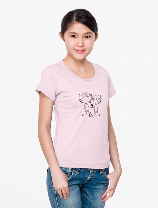 Cute Love Illustration Unisex Heavy Cotton Tee