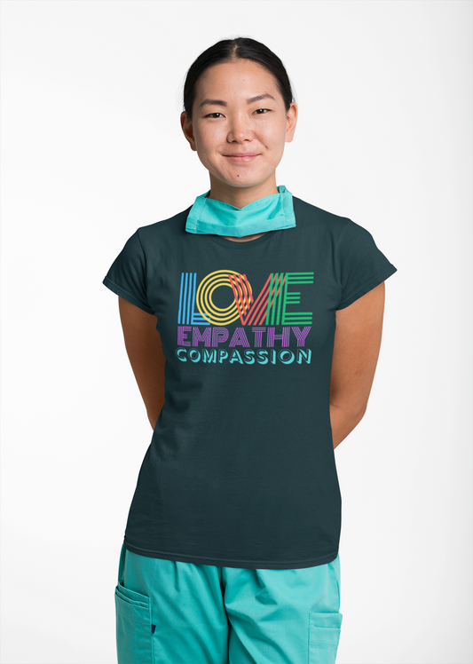 Unisex Heavy Cotton Tee - Love, Empathy, Compassion Statement Shirt