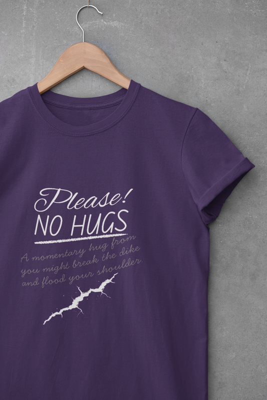 Please! No Hugs Unisex Heavy Cotton Tee - Funny Graphic T-Shirt for Introverts