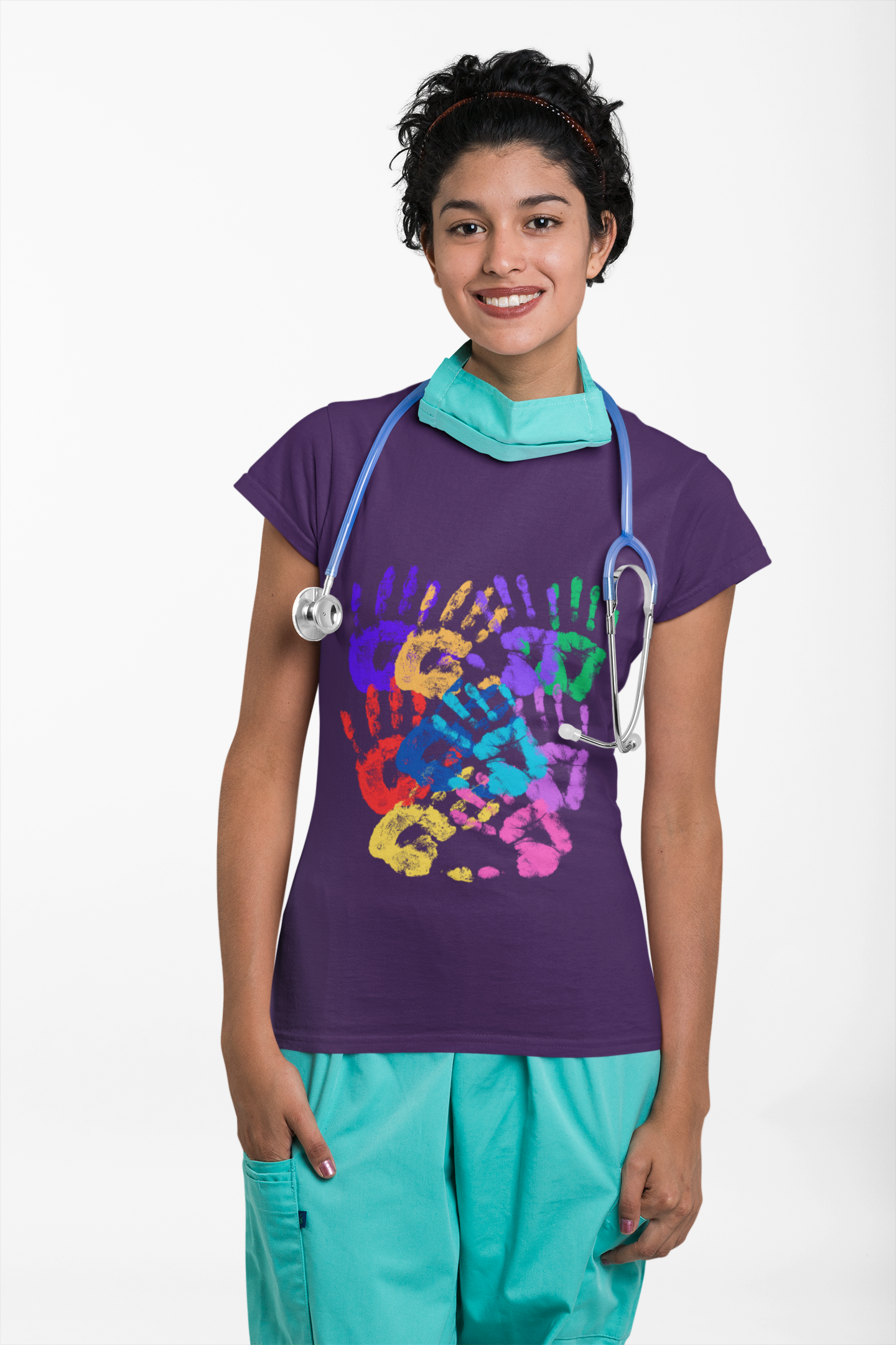 Colorful Handprint Unisex Heavy Cotton Tee - Perfect for Family Celebrations and Kids' Events