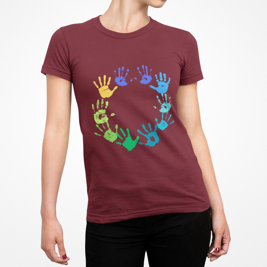 Colorful Handprint Community Unisex Heavy Cotton Tee