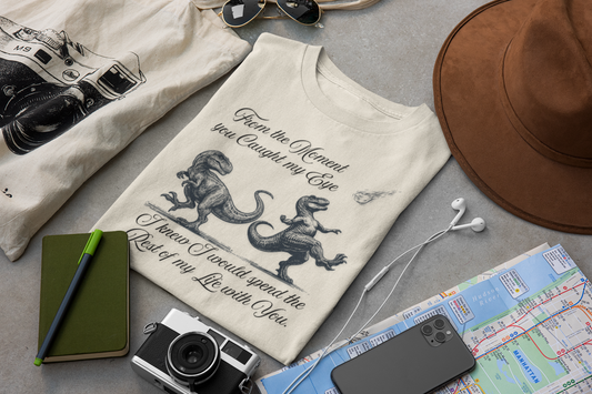 Romantic Dinosaur Graphic Tee - Perfect for Couples