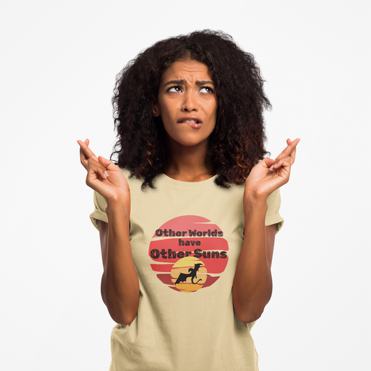 Retro Unisex Heavy Cotton Tee - 'Other Worlds Have Other Suns' Design