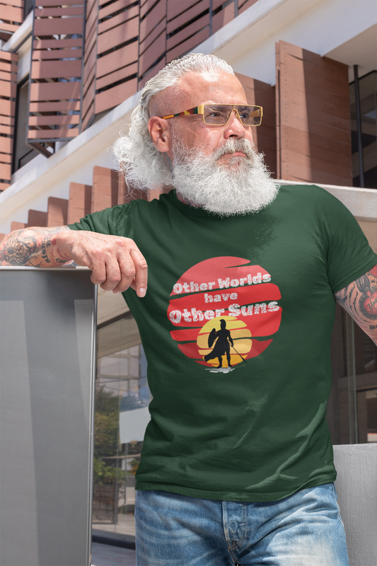 Retro Adventure Unisex Heavy Cotton Tee - 'Other Worlds have Other Suns' Design