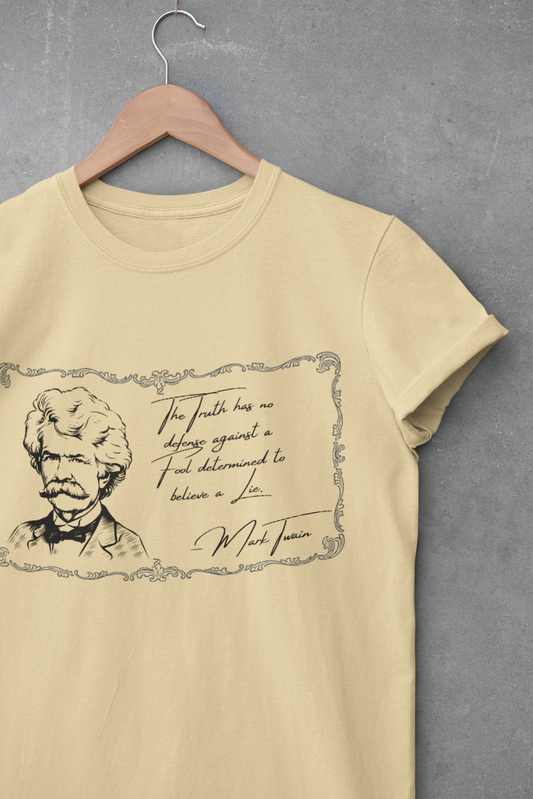 Inspirational Unisex Heavy Cotton Tee - Mark Twain Quote Design