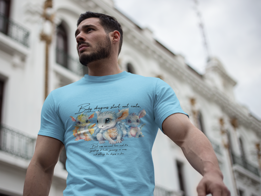 Cute Dragon Unisex Heavy Cotton Tee - Perfect for Fantasy Lovers
