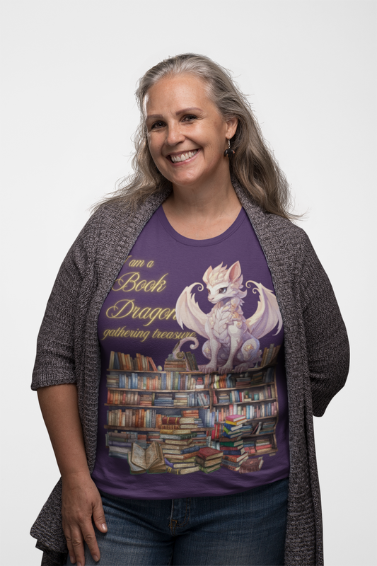 Book Dragon Unisex Heavy Cotton Tee - Perfect for Literature Lovers
