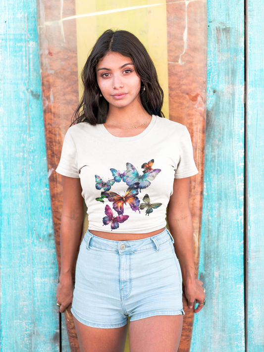 Colorful Butterfly Unisex Heavy Cotton Tee - Perfect for Nature Lovers