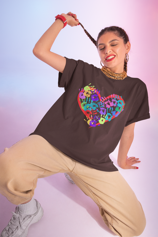 Colorful Heart Unisex Heavy Cotton Tee - Perfect for Valentine's Day & Everyday Love