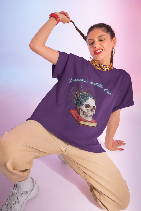 Death is Not the End Unisex Heavy Cotton Tee, Gothic Shirt, Skulls Tee, Dark Fashion Top, Edgy Gift for Halloween