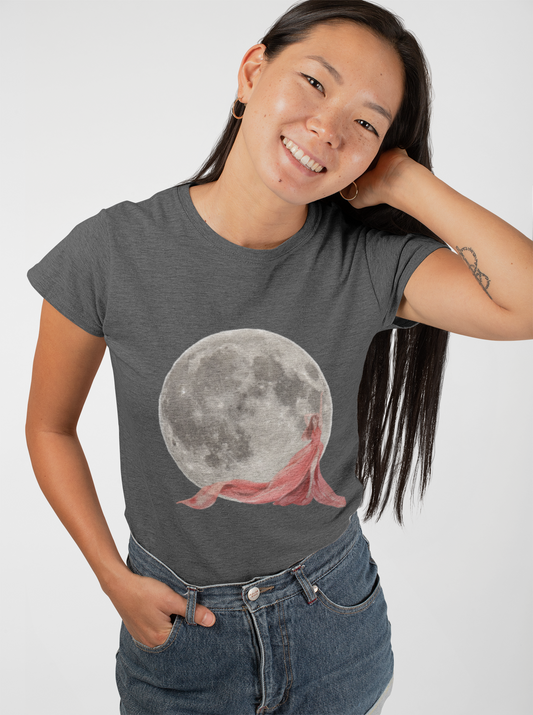 Moonlit Dreamer Unisex Heavy Cotton Tee - Celestial Shirt for Stargazers, Gift for Him/Her, Cosmic Fashion, Moon Lovers, Night Sky Tee