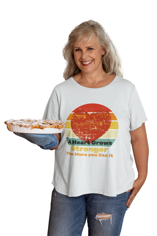 Vintage Inspired Unisex Heavy Cotton Tee, A Heart Grows Stronger Quote, Casual Everyday Wear, Gift for Friends, Motivational Shirt