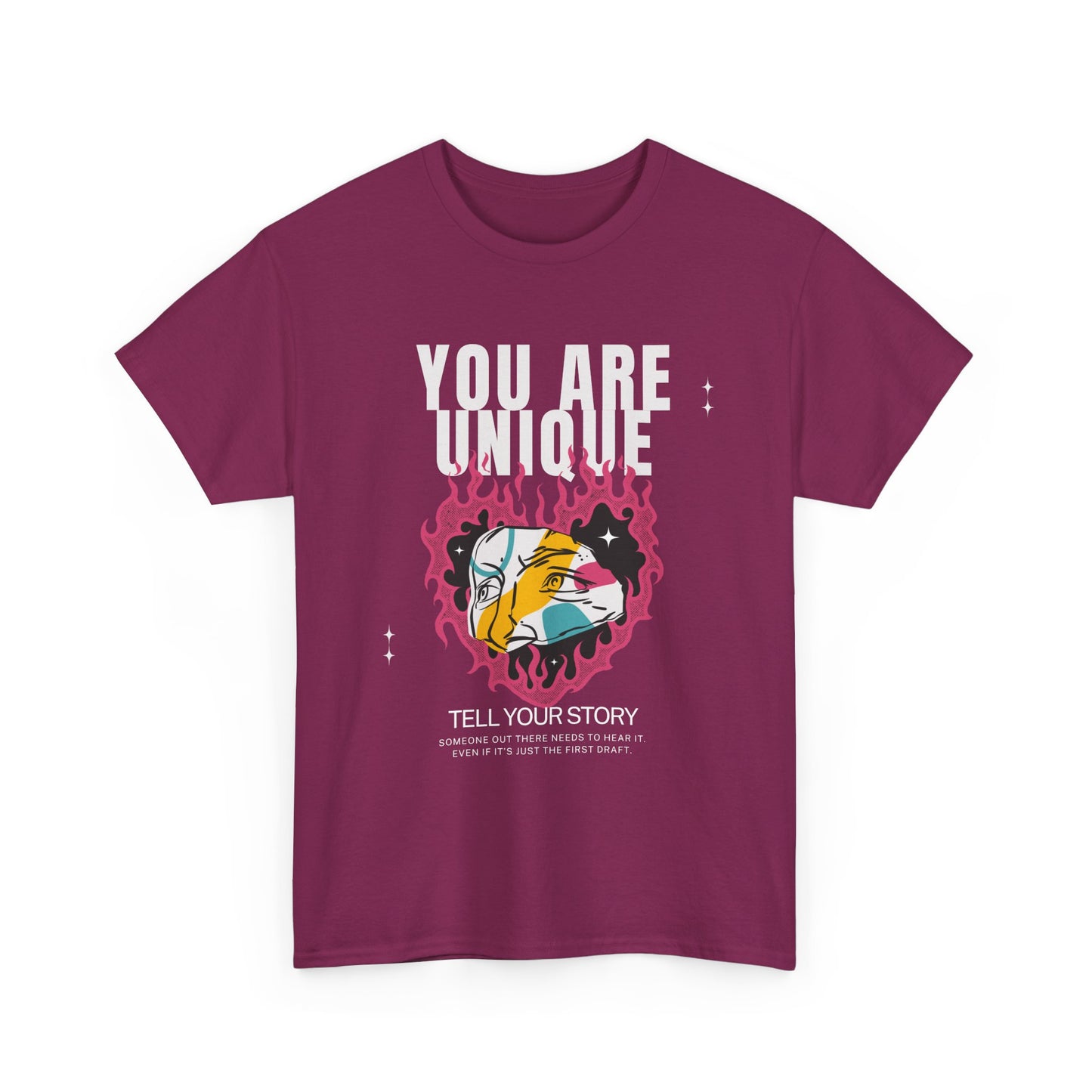 You Are Unique Unisex Heavy Cotton Tee - Empowering Graphic T-Shirt for Self-Expression