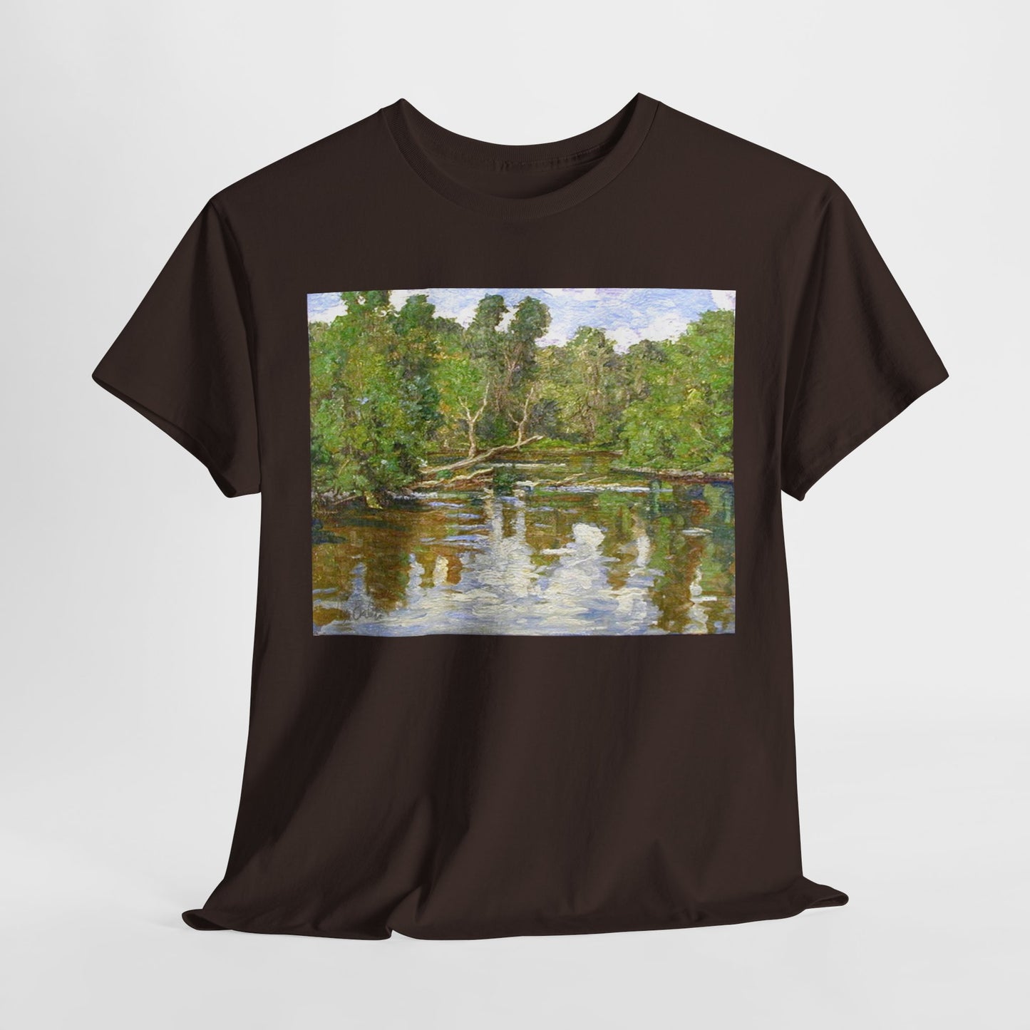 Nature Inspired Unisex Heavy Cotton Tee - Colorful Landscape Design