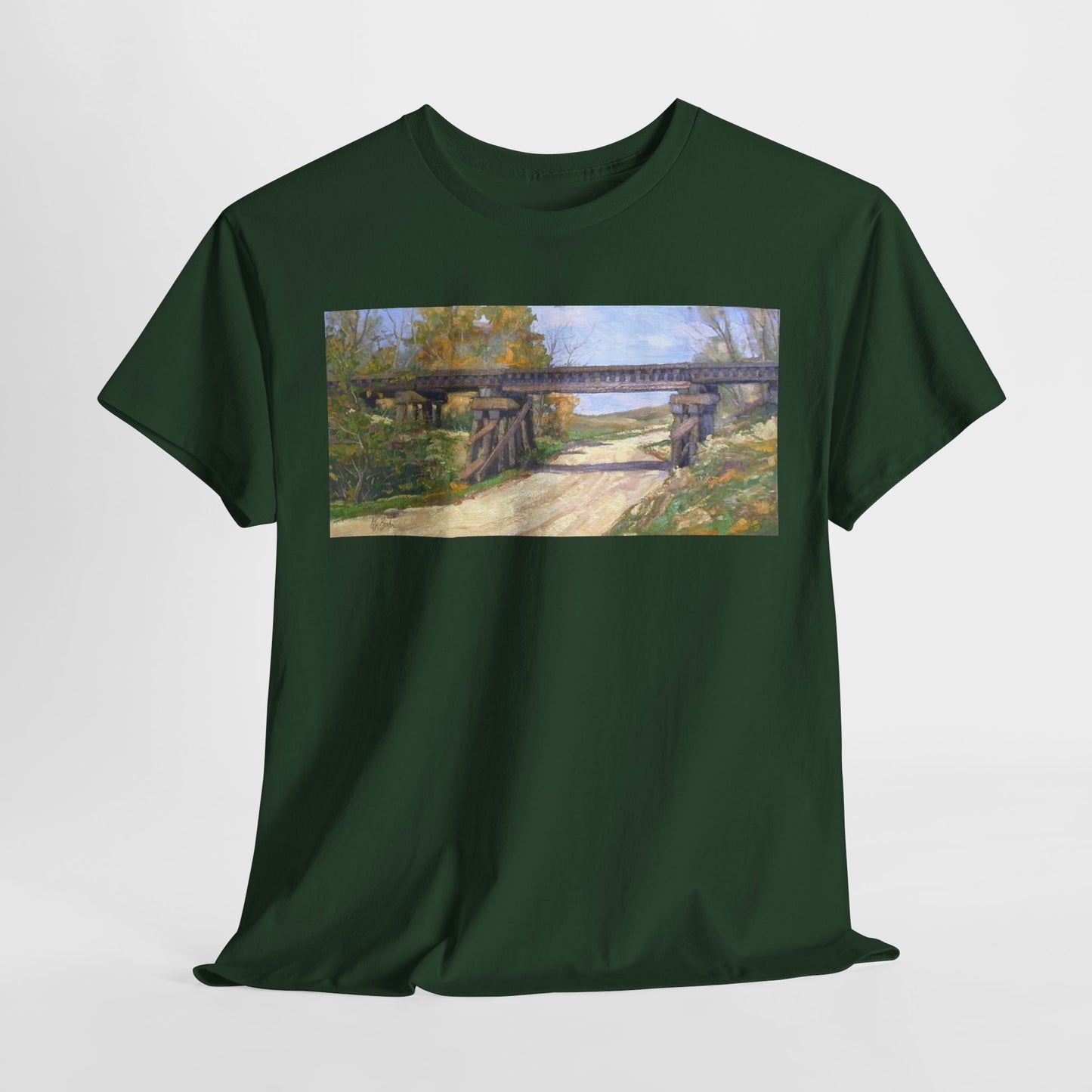 Artistic Cotton Tee – Vintage Landscape Print