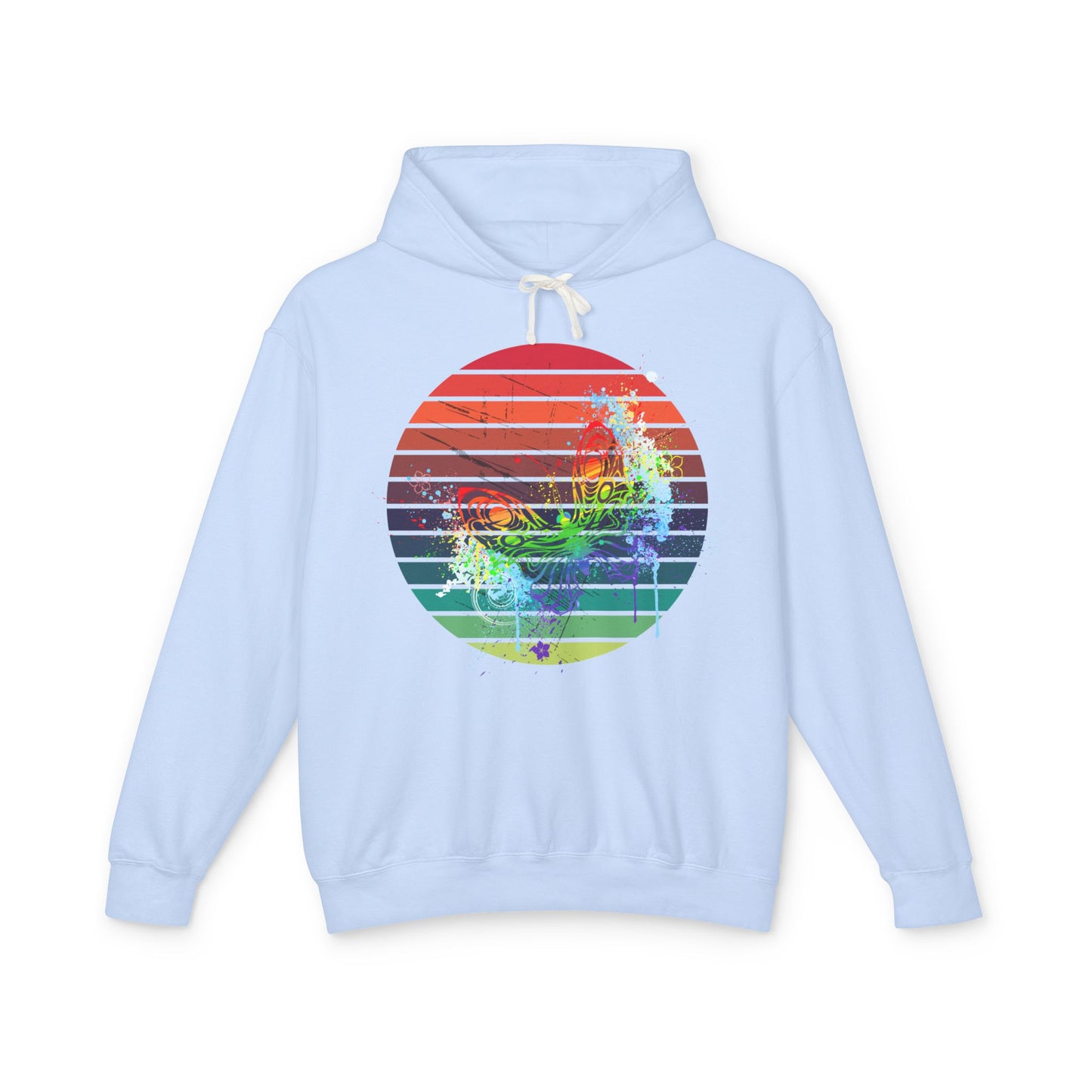 Vibrant Sunset Hoodie, Unisex Lightweight Pullover, Casual Wear, Gift for Him or Her, Summer Fashion, Beach Vibes