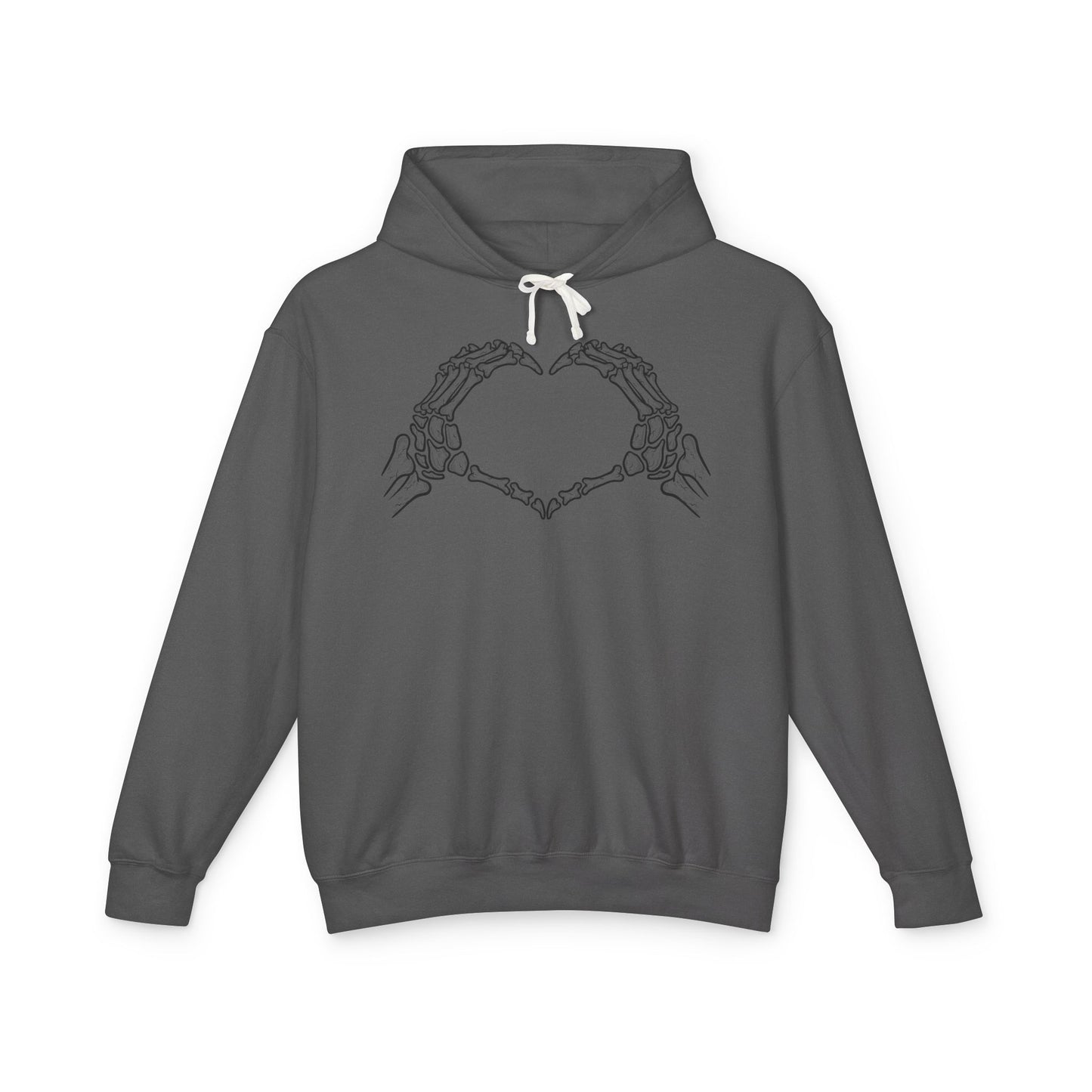 Skeleton Hands Heart Unisex Lightweight Hoodie, Skeleton Hoodie, Gift for Him, Gift for Her, Halloween Sweatshirt, Cozy Casual Wear