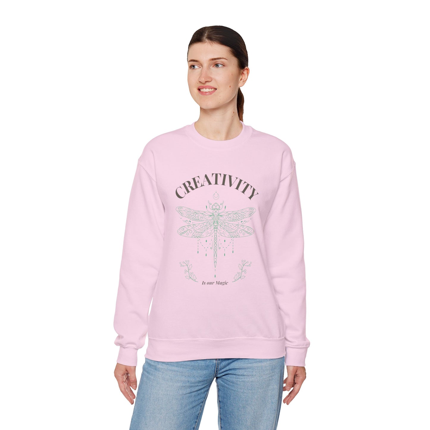 Creativity Dragonfly Sweatshirt, Cozy Crewneck for Artists, Inspirational Gift, Spring Fashion, Unique Statement Piece