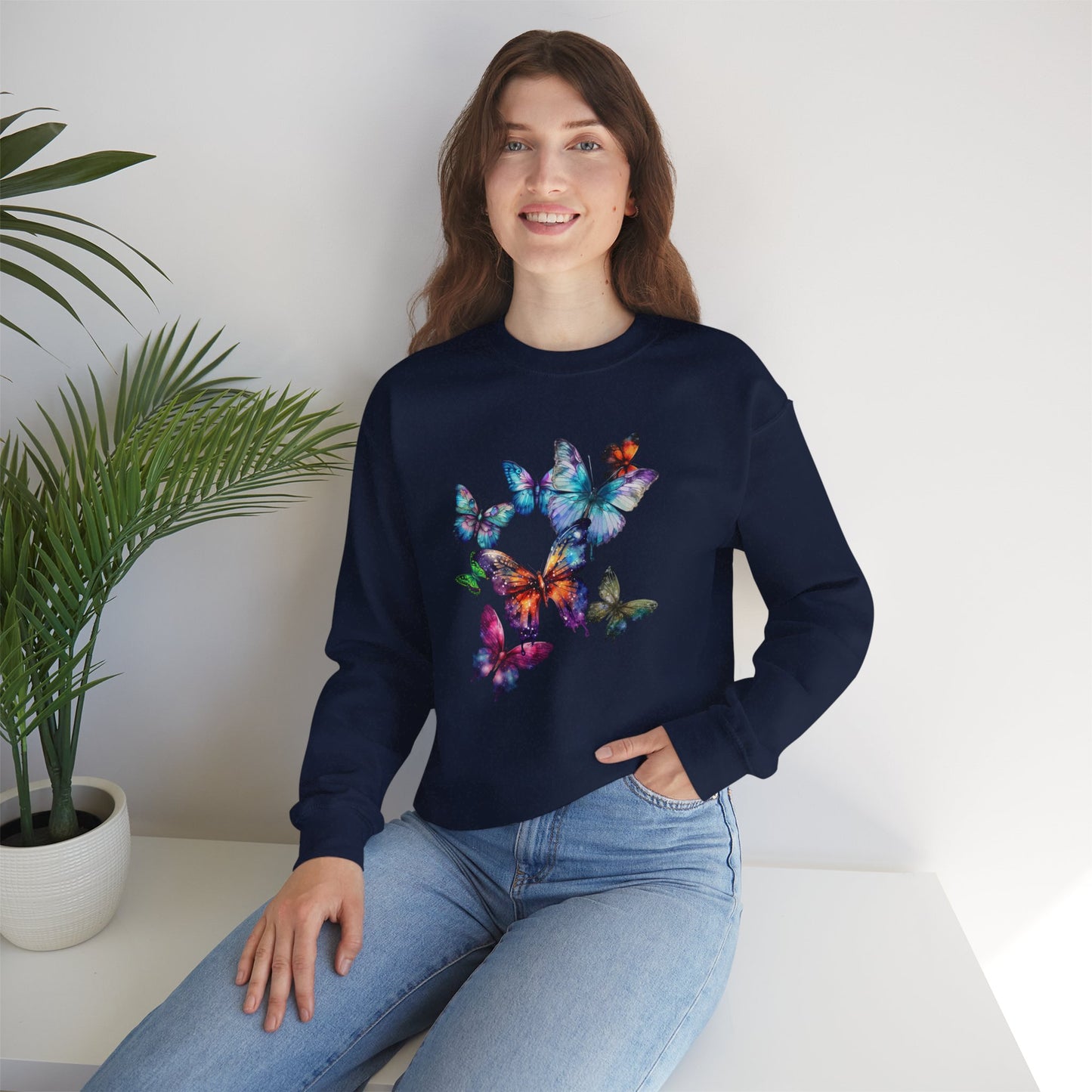 Butterfly Dreams Unisex Sweatshirt - Cozy Graphic Crewneck, Perfect for Nature Lovers, Gift for Friends, Spring Style, Casual Wear