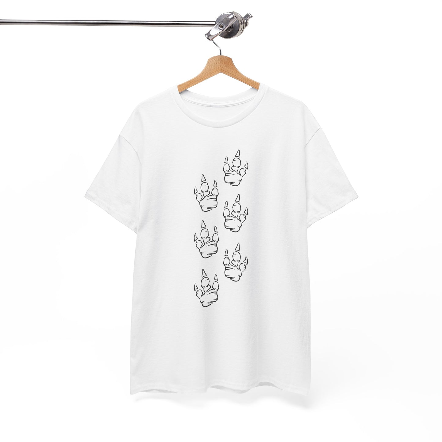 Creative Unisex Heavy Cotton Tee with Playful Dinosaur Print Design