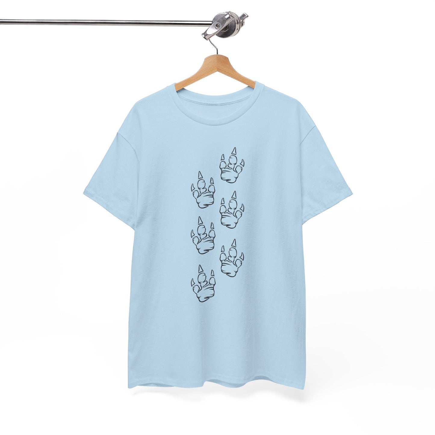 Creative Unisex Heavy Cotton Tee with Playful Dinosaur Print Design