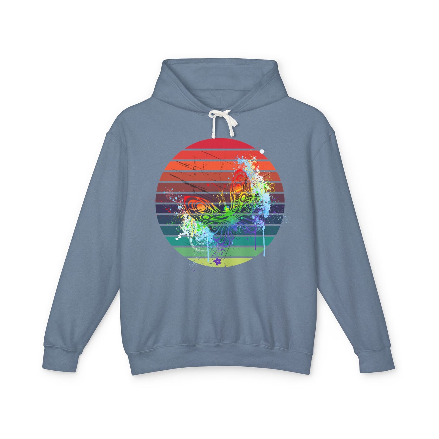 Vibrant Sunset Hoodie, Unisex Lightweight Pullover, Casual Wear, Gift for Him or Her, Summer Fashion, Beach Vibes