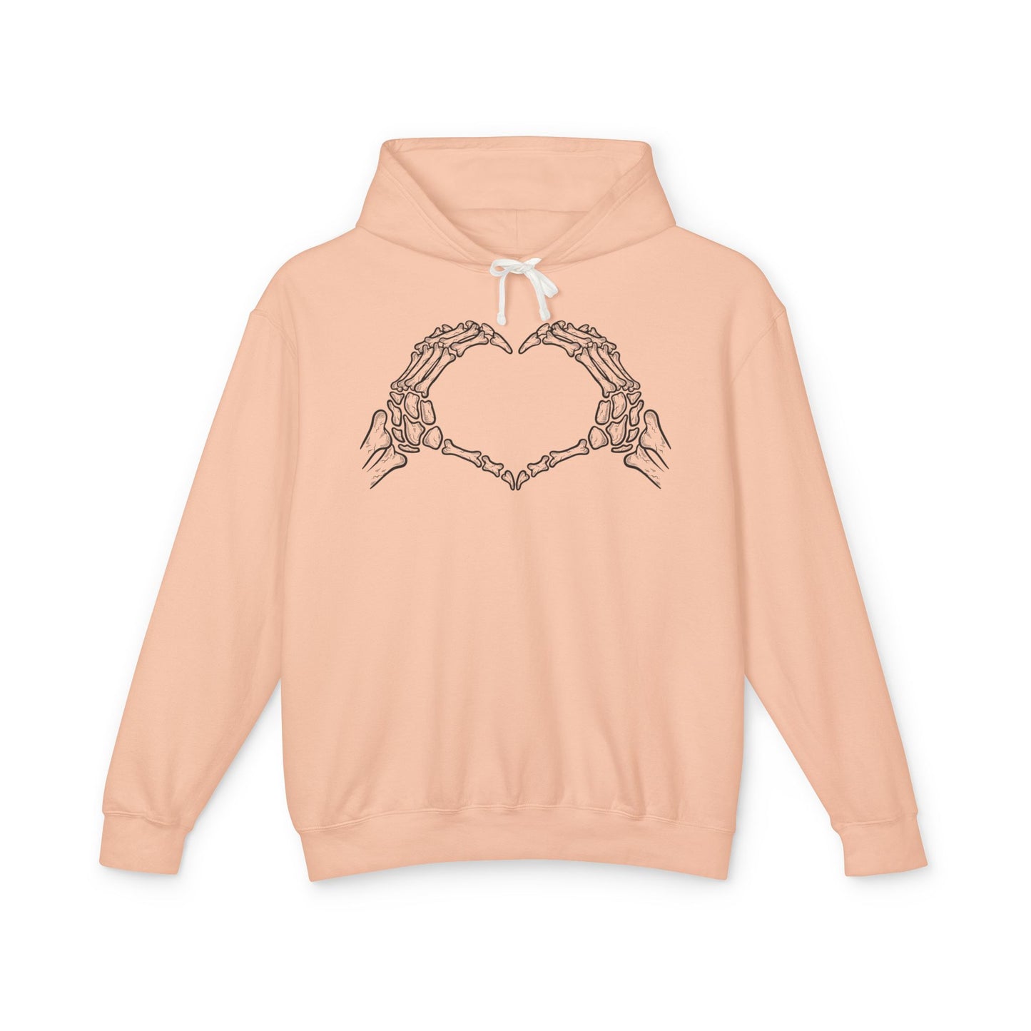 Skeleton Hands Heart Unisex Lightweight Hoodie, Skeleton Hoodie, Gift for Him, Gift for Her, Halloween Sweatshirt, Cozy Casual Wear