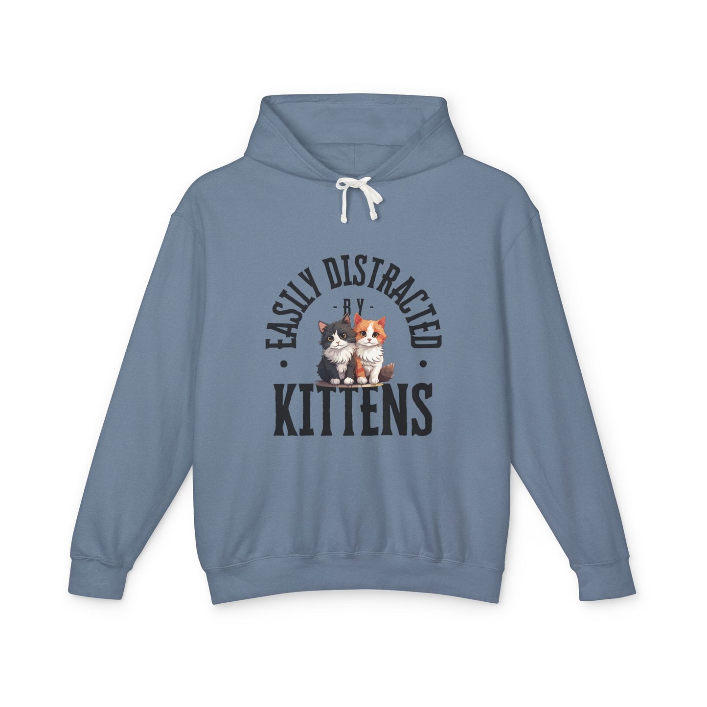 Easily Distracted Kittens Unisex Hoodie, Cute Cat Apparel, Cozy Sweatshirts for Cat Lovers, Gift for Pet Owners, Funny Animal Sweatshirt