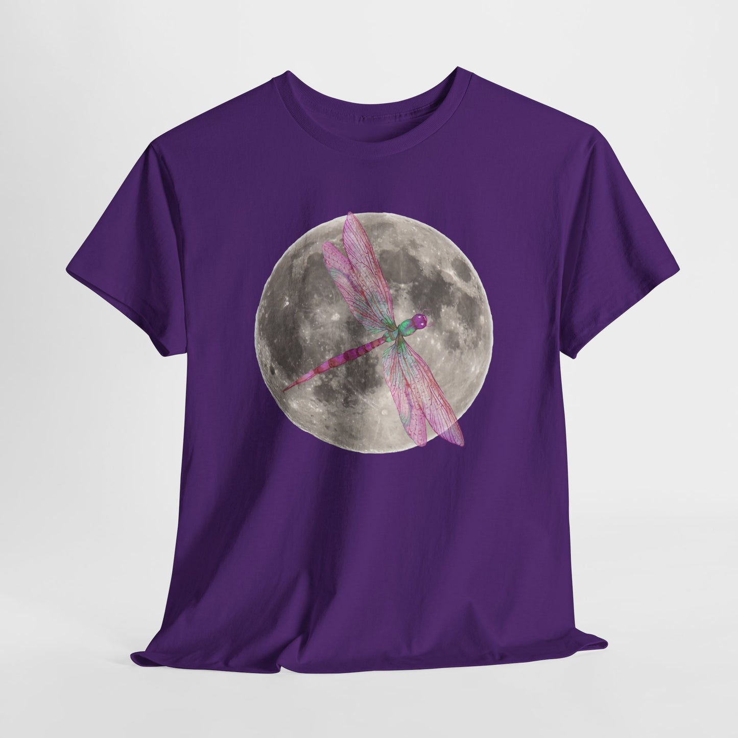 Moonlight Dragonfly Tee, Enchanted Nature Shirt for Dreamers, Boho Style Gift, Celestial Gifts, Casual Everyday Wear