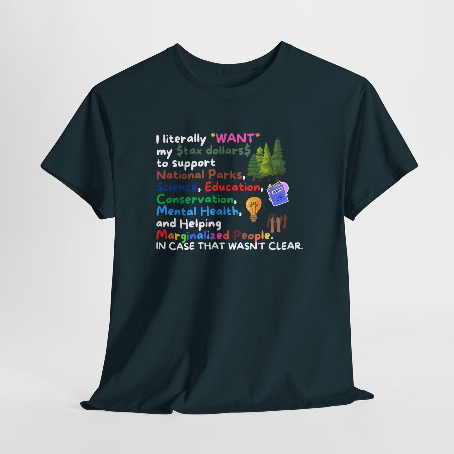 Supportive Unisex Heavy Cotton Tee - Eco & Mental Health Advocacy