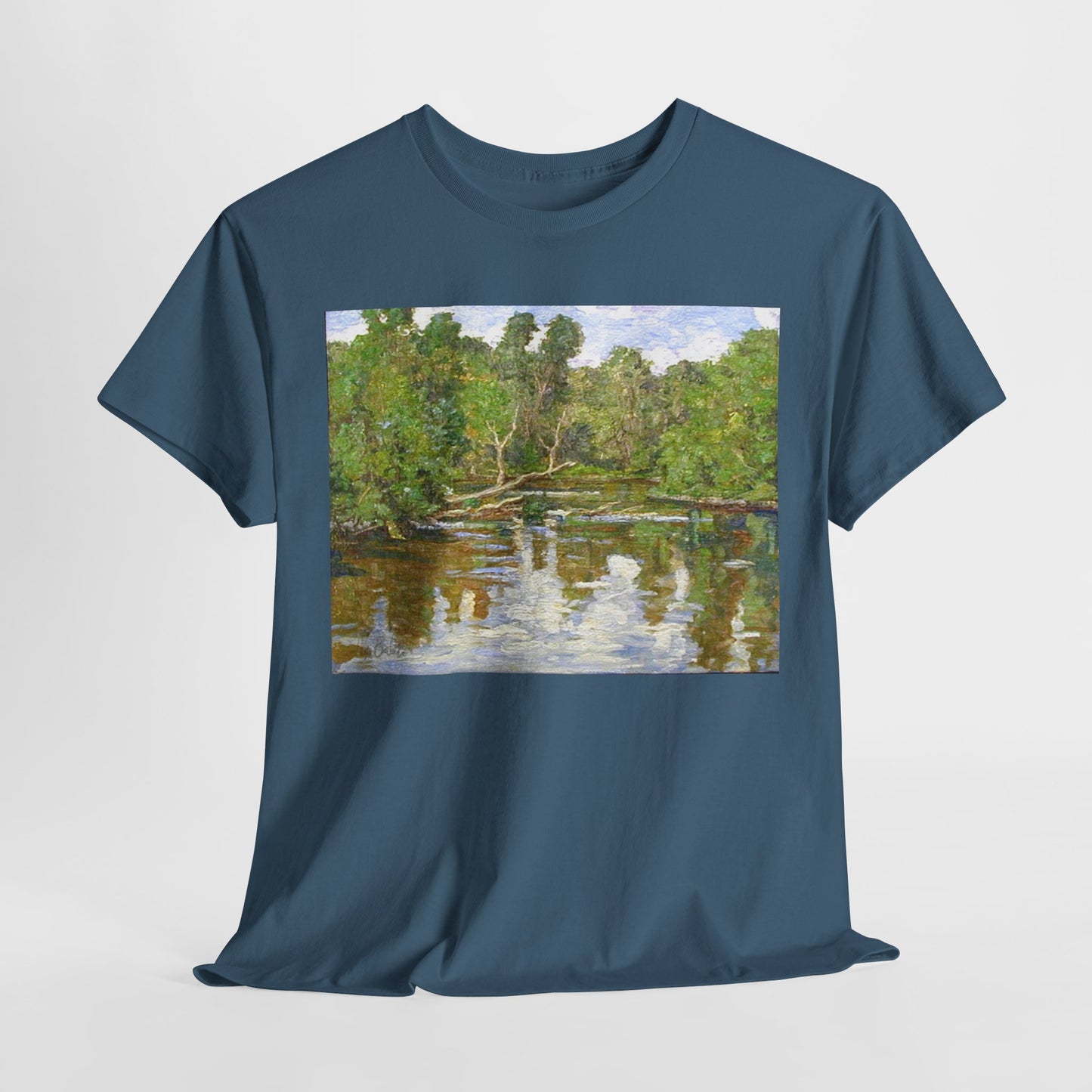 Nature Inspired Unisex Heavy Cotton Tee - Colorful Landscape Design