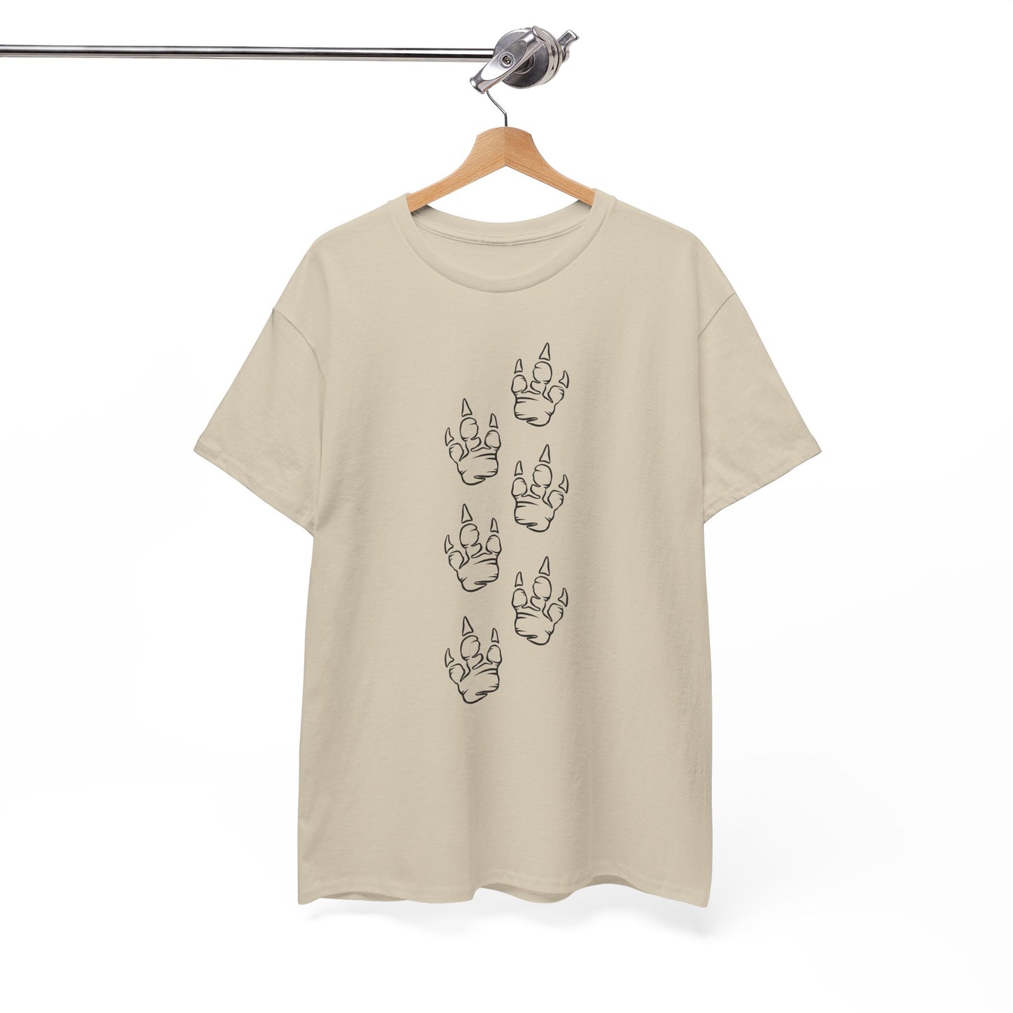 Creative Unisex Heavy Cotton Tee with Playful Dinosaur Print Design