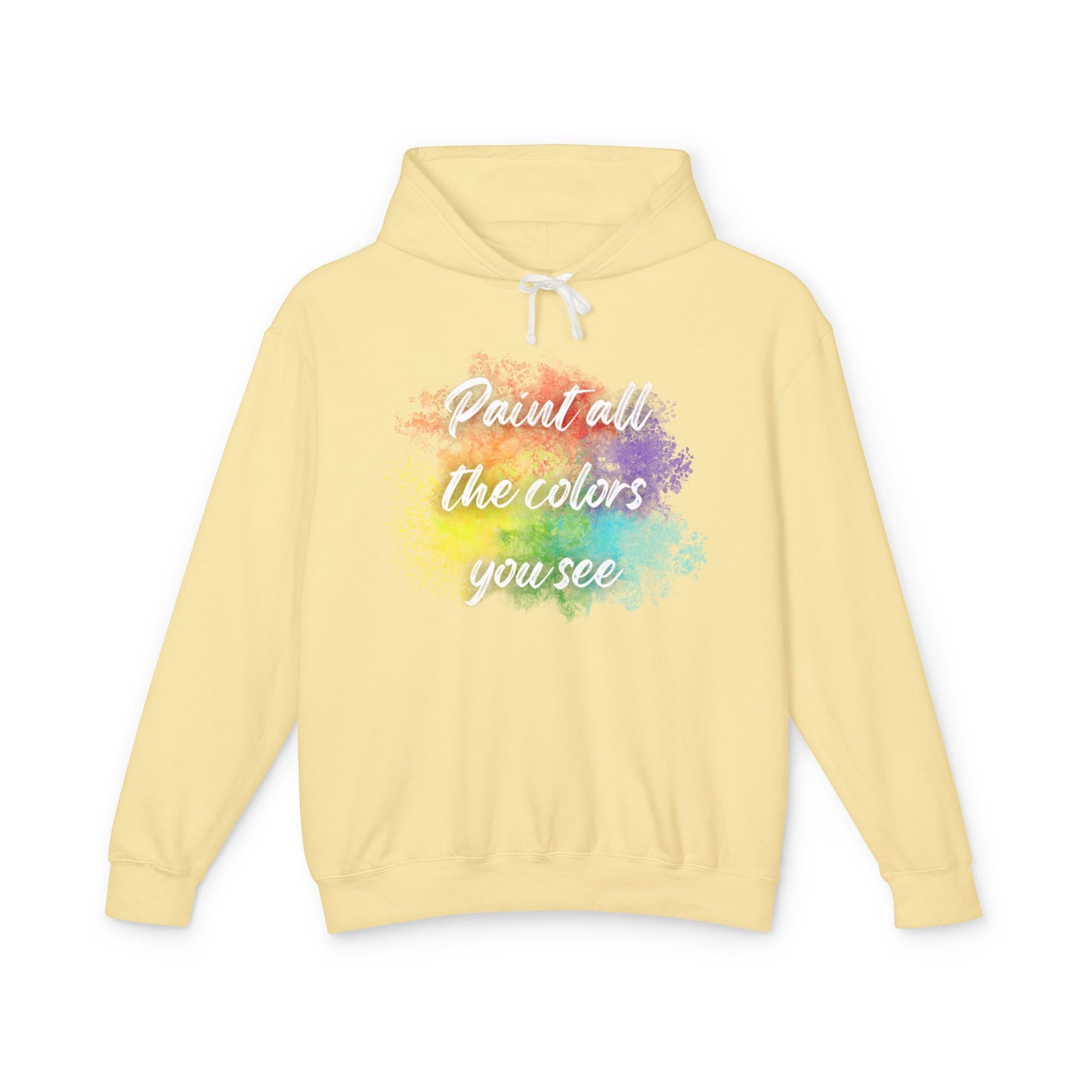 Colorful Artistic Hooded Sweatshirt - Inspirational Gift, Unisex Pullover, Cozy Layer for Art Lovers, Birthday, Casual Wear, Pastel Design